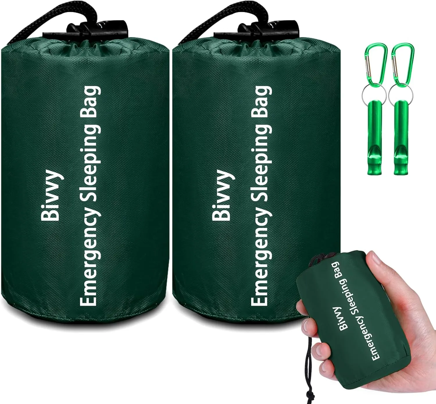 Emergency Sleeping Bag Survival Bag, Cymuber Portable Waterproof Thermal Bivy Sacks Tac Bivvy Bags,Camping Mylar Sleeping Bag Survival Gear Emergency Blankets Survival Shelter