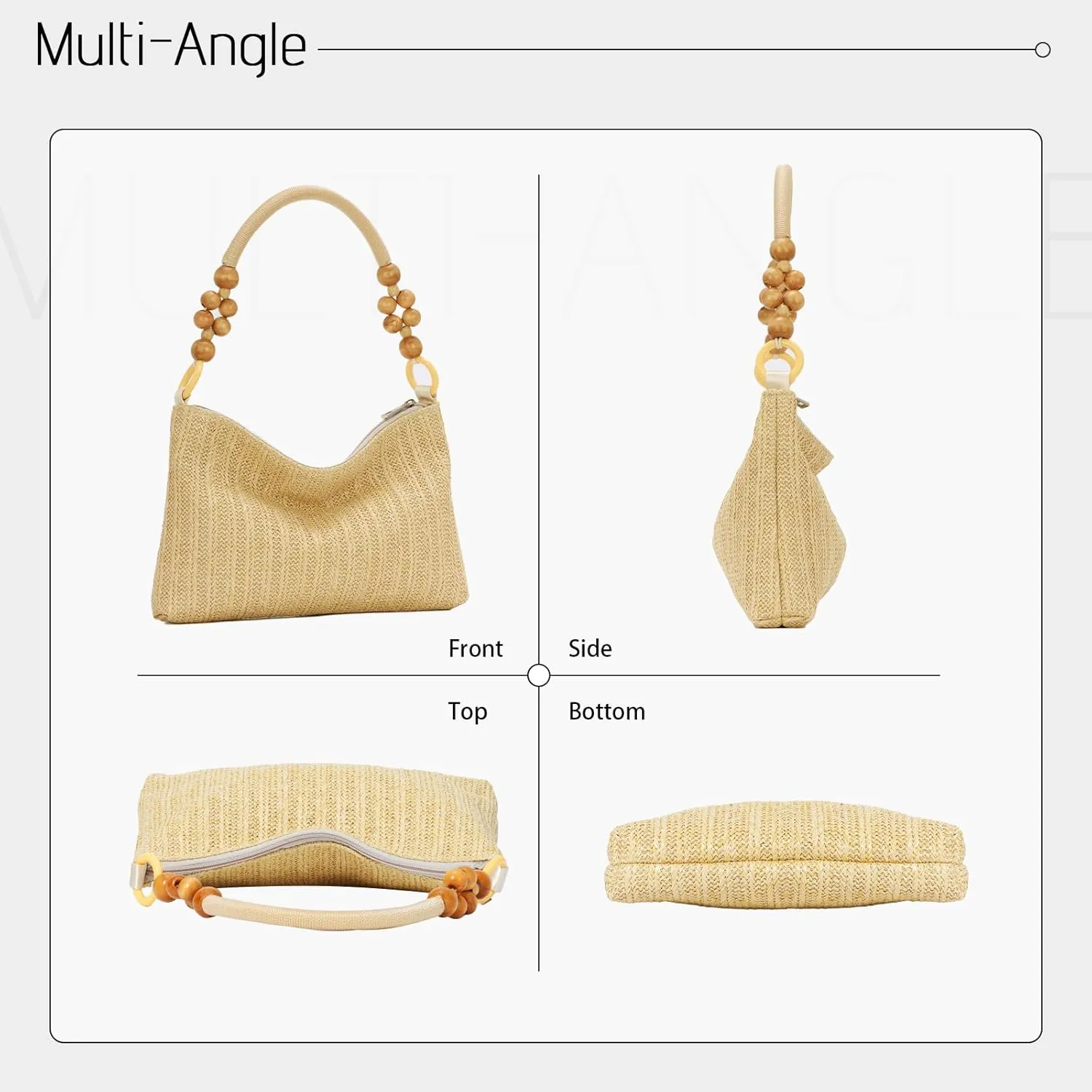 Emprier Straw Tote Bag for Women Summur Beach Bags Straw Shoulder Purse Woven Tote Bag Vacation Handbags