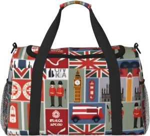 England Symbols print Personal Item Bag Large Duffel Bag Travel Bag Weekender Bag Gym Bag Tote Duffel bag