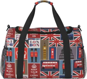 England Symbols print Personal Item Bag Large Duffel Bag Travel Bag Weekender Bag Gym Bag Tote Duffel bag