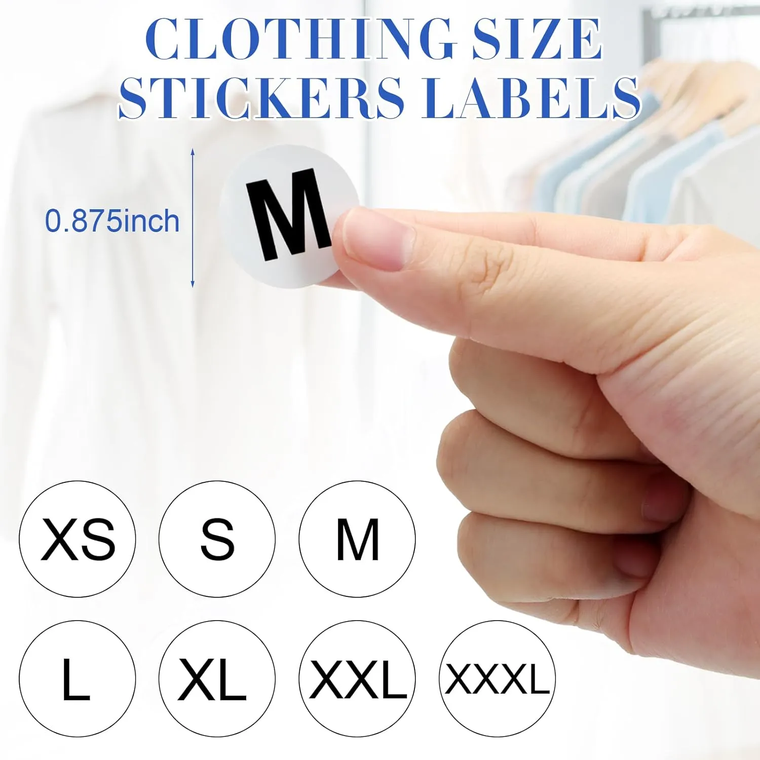 Epakh 200 Pcs Resealable Poly Clear Shirt Bags with 7 Sizes 3500 Pcs Clothing Size Stickers Labels Self Sealing Plastic Bag for Small Businesses Packaging T Shirts Retail Storage (12 x 16 Inch)