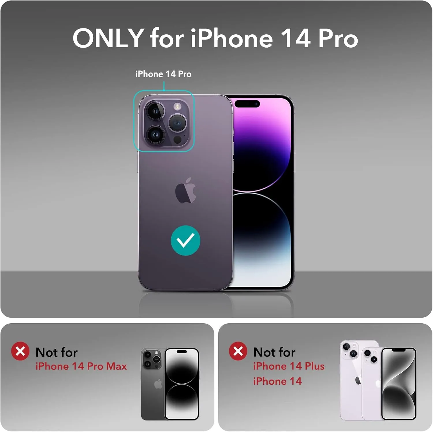 ESR for iPhone 14 Pro Case, Compatible with MagSafe, Shockproof Military-Grade Protection, Yellowing Resistant, Magnetic Phone Case for iPhone 14 Pro, Classic Hybrid Case (HaloLock), Clear
