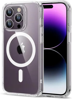 ESR for iPhone 14 Pro Case, Compatible with MagSafe, Shockproof Military-Grade Protection, Yellowing Resistant, Magnetic Phone Case for iPhone 14 Pro, Classic Hybrid Case (HaloLock), Clear