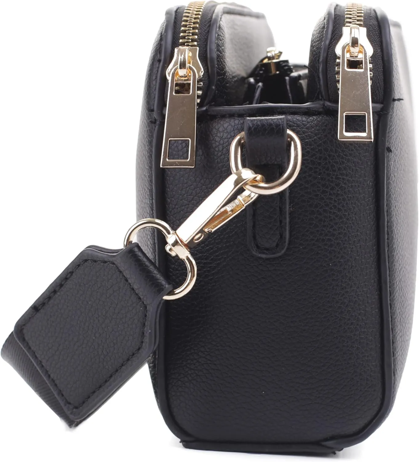 EVVE Crossbody Bags for Women Trendy Triple Zip Small Crossbody Camera Bag Purse with Wide Guitar Strap