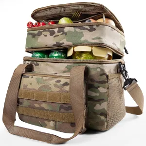 Expandable Lunch Box for Men, Insulated Tactical Lunch Bag - Leakproof Cooler with Padded Shoulder Strap, Reusable Lunch Tote Bag Thermal Lunchbox for Work Camping Picnic Beach, 18L