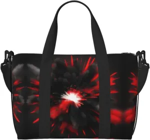 Explosion Burst Red Black Travel Bags, Weekender Carry On For Women, Sports Gym Bag, Workout Duffel Bag,Overnight