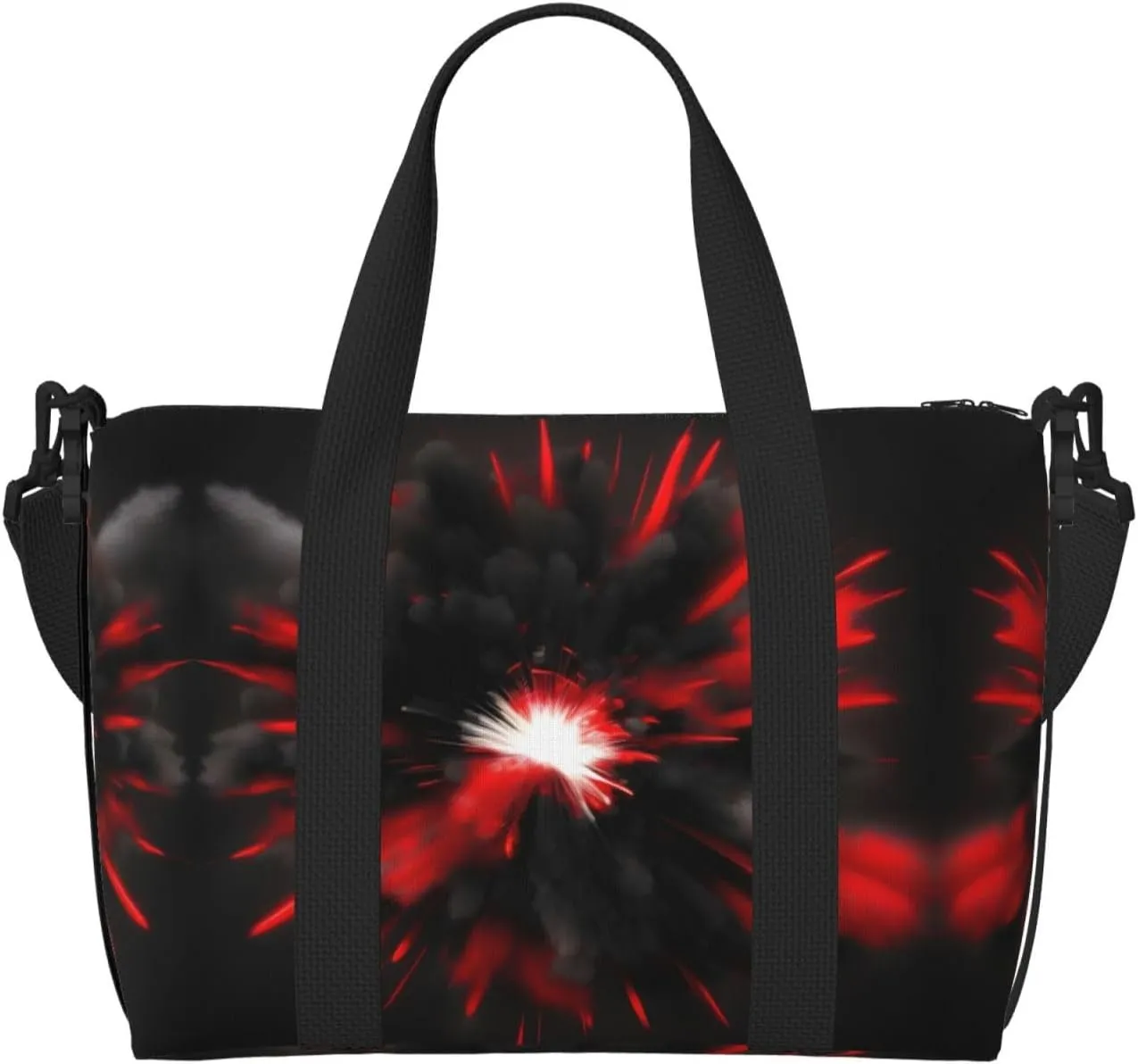 Explosion Burst Red Black Travel Bags, Weekender Carry On For Women, Sports Gym Bag, Workout Duffel Bag,Overnight