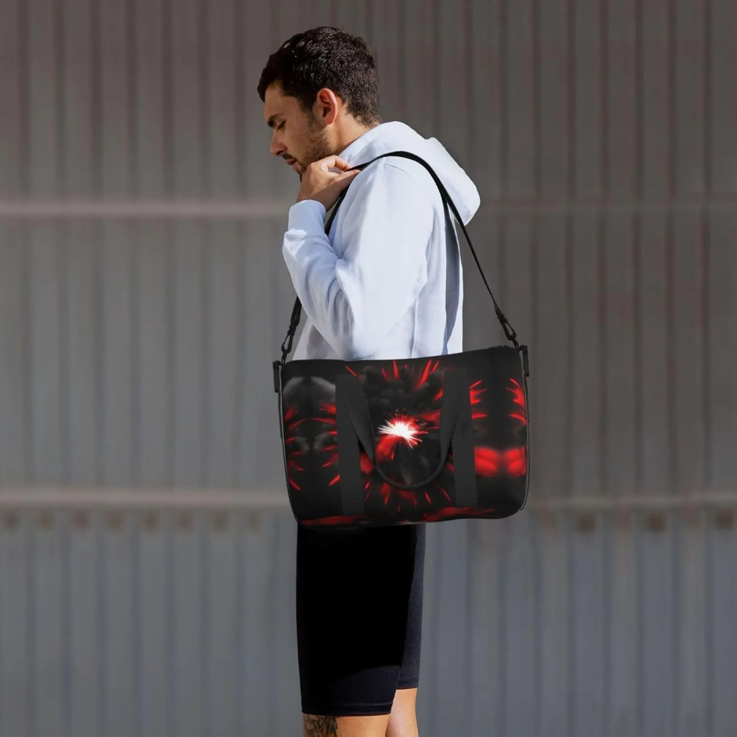 Explosion Burst Red Black Travel Bags, Weekender Carry On For Women, Sports Gym Bag, Workout Duffel Bag,Overnight