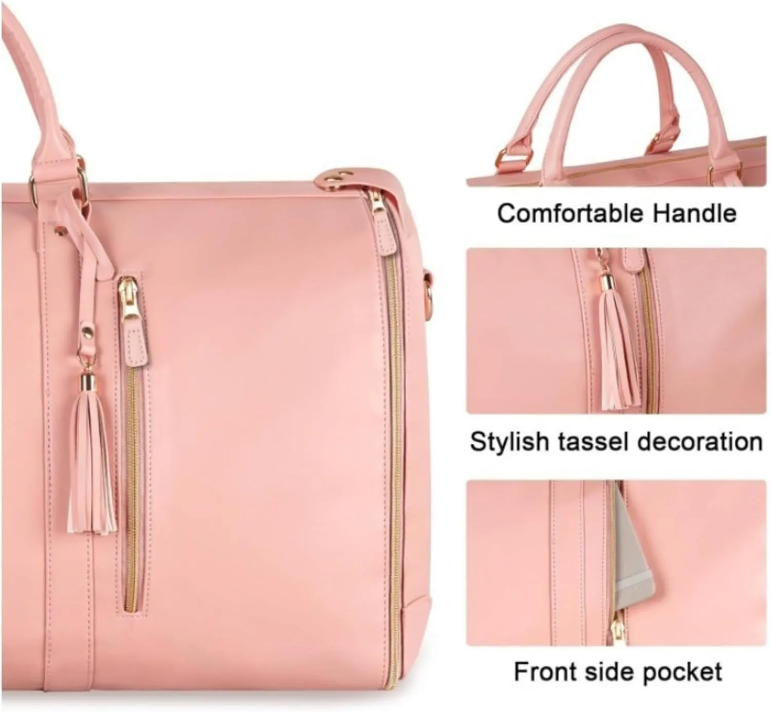 Extra Large Foldable Duffle Bag 20.5" 80L Capacity，Water Resistant Premium PU Leather，Lightweight Collapsible Storage Bag for Travel, Gym (Ear beige,52.07 * 25.4 * 31.75cm)