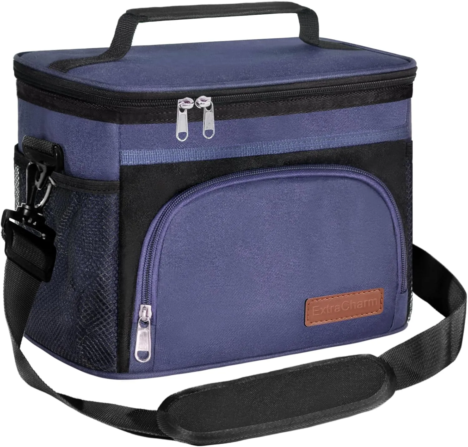 ExtraCharm Insulated Lunch Bag for Women/Men - Reusable Lunch Box for Office Picnic Hiking Beach - Leakproof Cooler Tote Bag Organizer with Adjustable Shoulder Strap for Adults