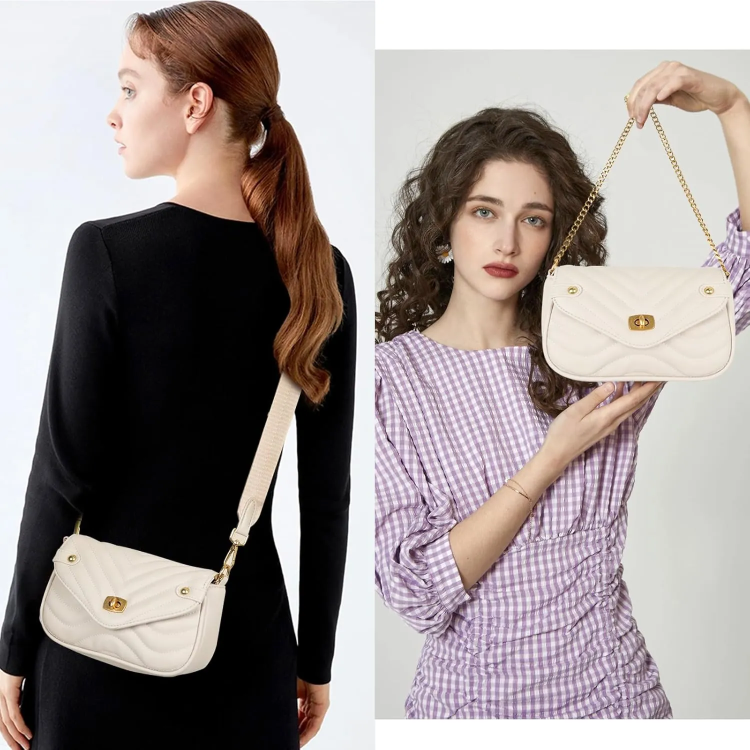 EXTREE crossbody Bags for Women,Trendy Shoulder Vegan Leather Handbags, Satchel Purse with Adjustable Wide Vintage Strap