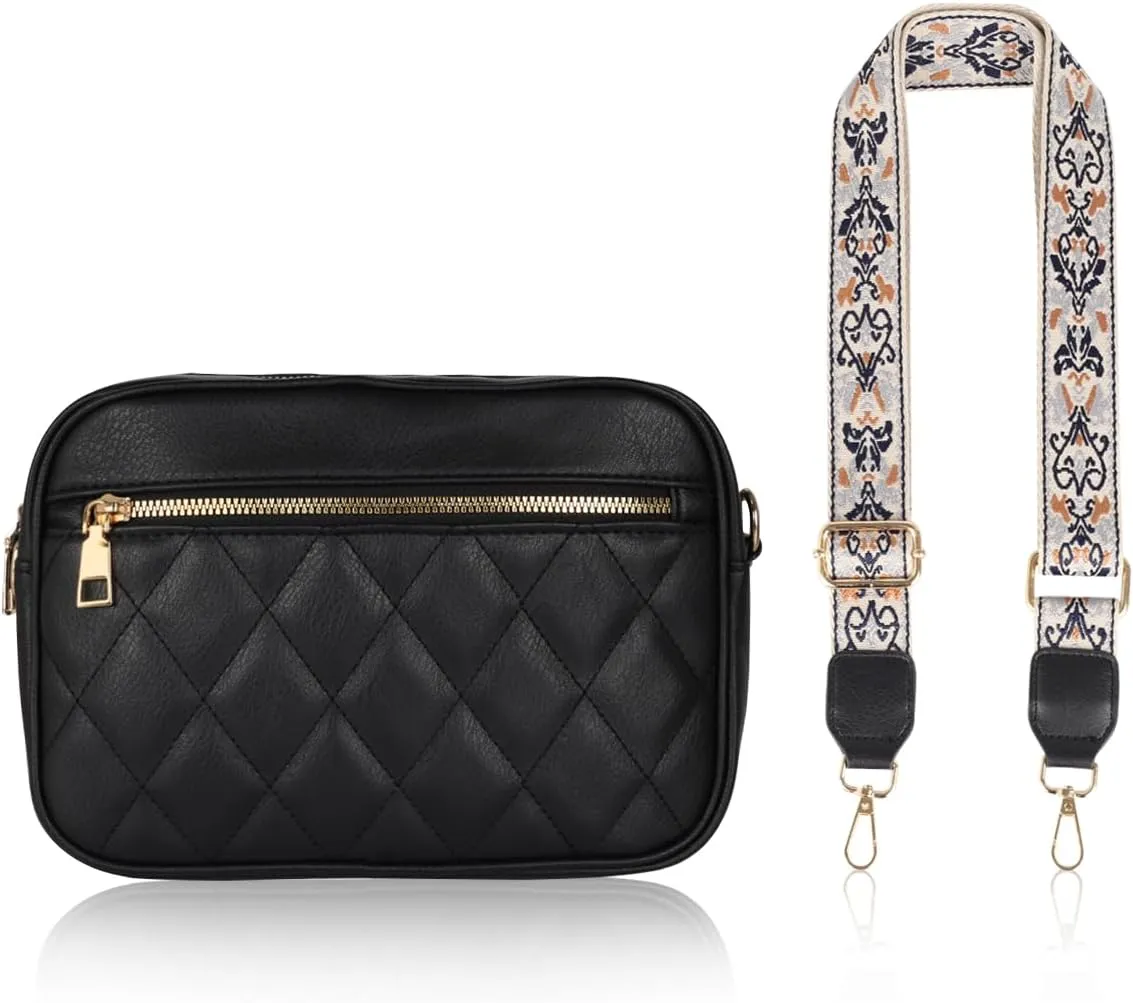 EXTREE crossbody Bags for Women,Trendy Shoulder Vegan Leather Handbags, Satchel Purse with Adjustable Wide Vintage Strap