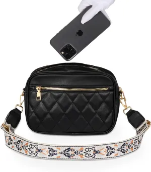 EXTREE crossbody Bags for Women,Trendy Shoulder Vegan Leather Handbags, Satchel Purse with Adjustable Wide Vintage Strap