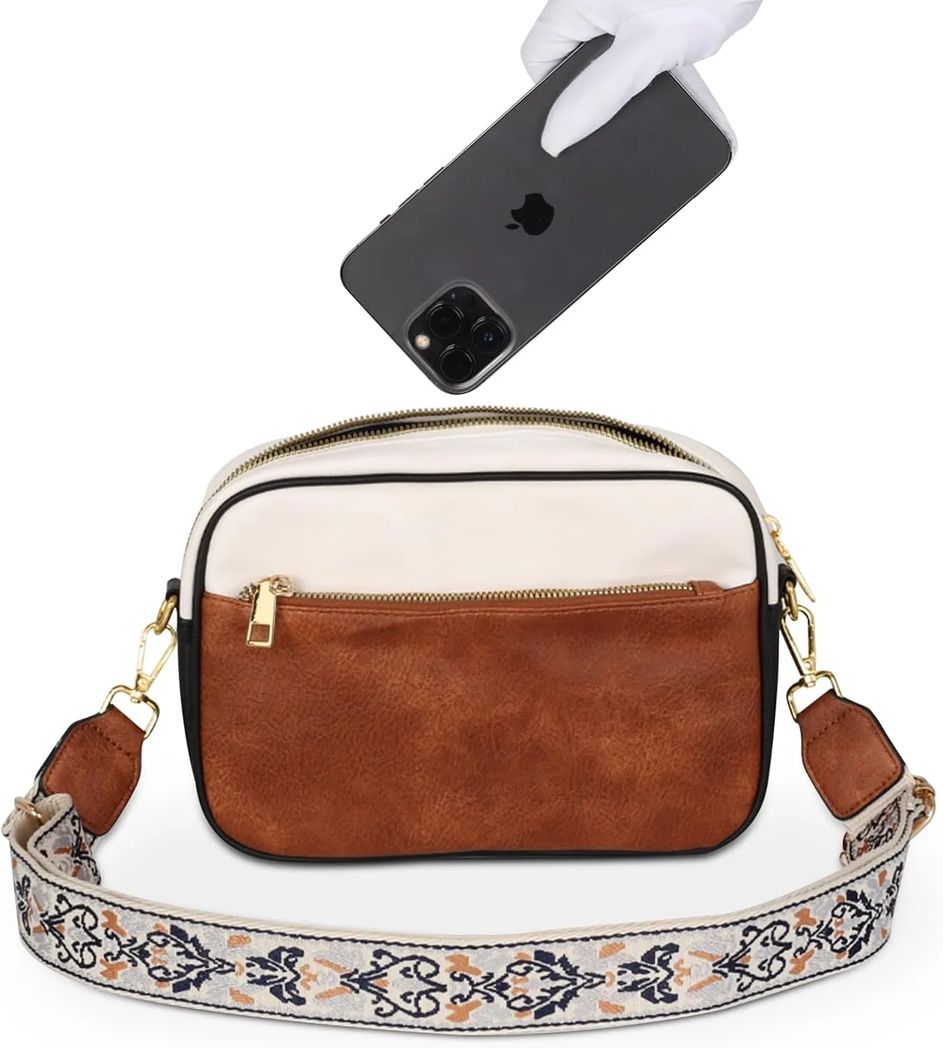 EXTREE crossbody Bags for Women,Trendy Shoulder Vegan Leather Handbags, Satchel Purse with Adjustable Wide Vintage Strap