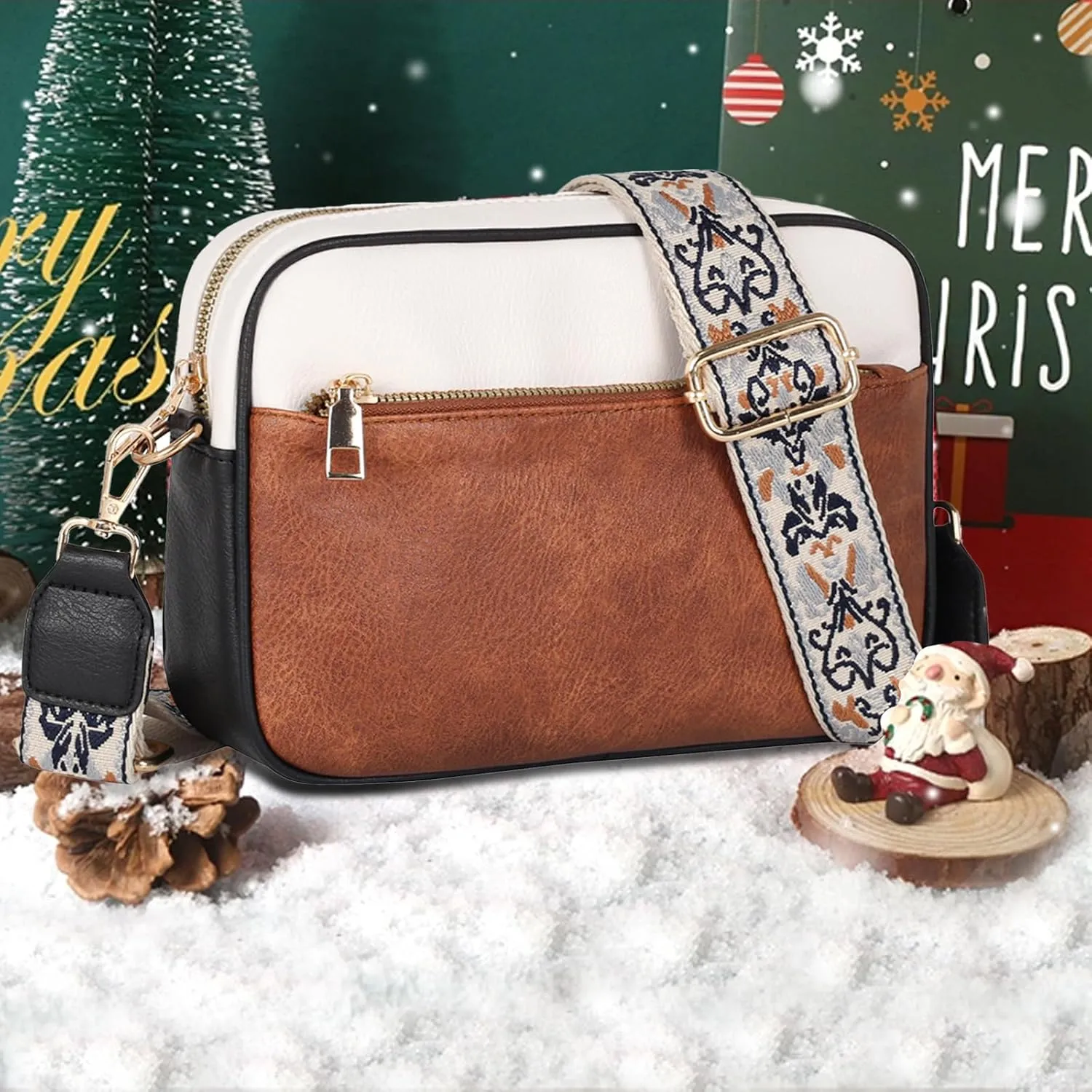 EXTREE crossbody Bags for Women,Trendy Shoulder Vegan Leather Handbags, Satchel Purse with Adjustable Wide Vintage Strap
