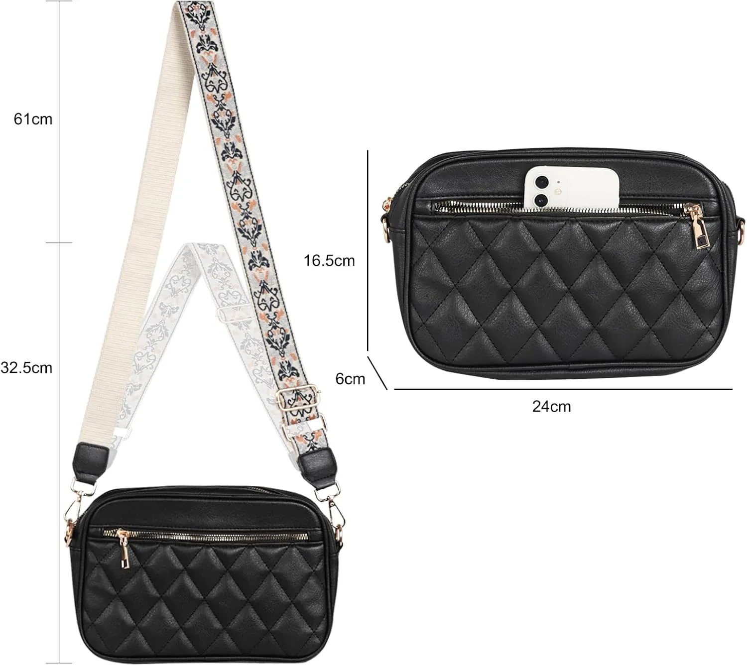 EXTREE crossbody Bags for Women,Trendy Shoulder Vegan Leather Handbags, Satchel Purse with Adjustable Wide Vintage Strap