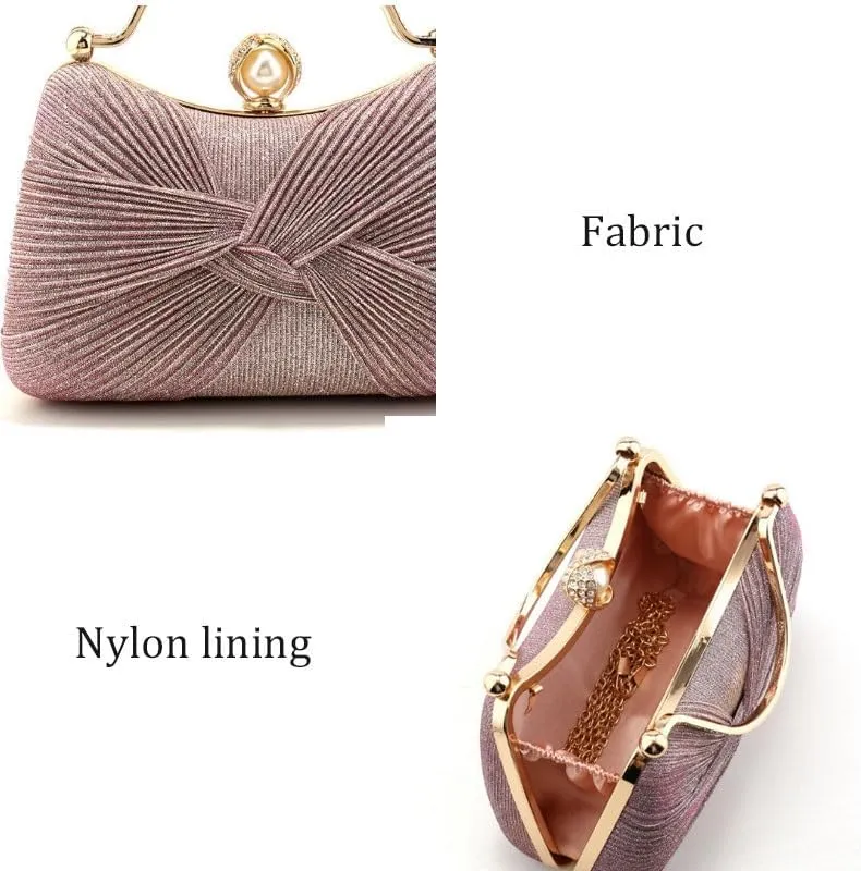 Fabric Art Pleated Evening Bag Ladies Versatile Clutch Purses