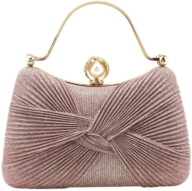 Fabric Art Pleated Evening Bag Ladies Versatile Clutch Purses
