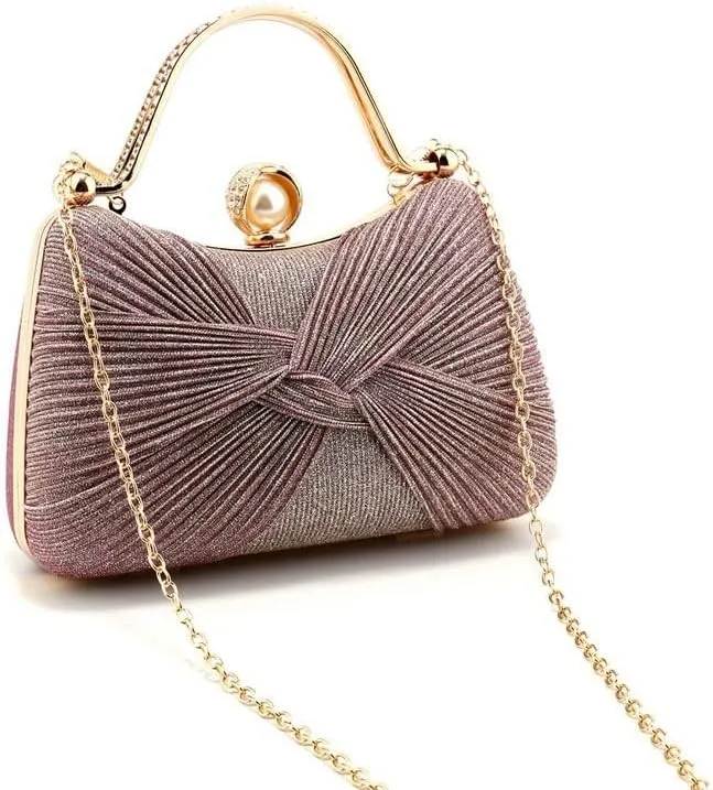 Fabric Art Pleated Evening Bag Ladies Versatile Clutch Purses