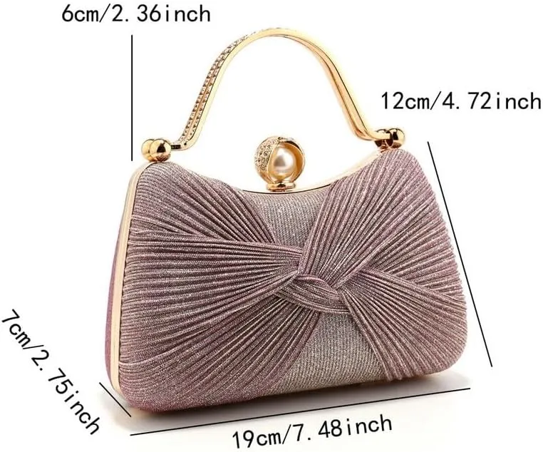 Fabric Art Pleated Evening Bag Ladies Versatile Clutch Purses