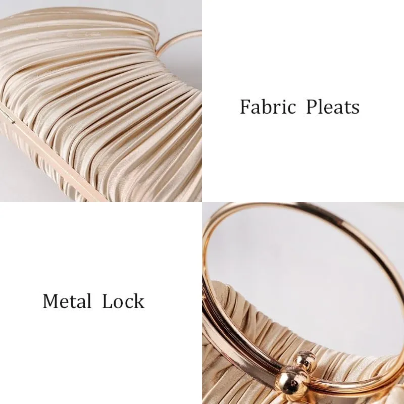 Fabric Art Pleated Evening Bag Women's Versatile Clutch Purses