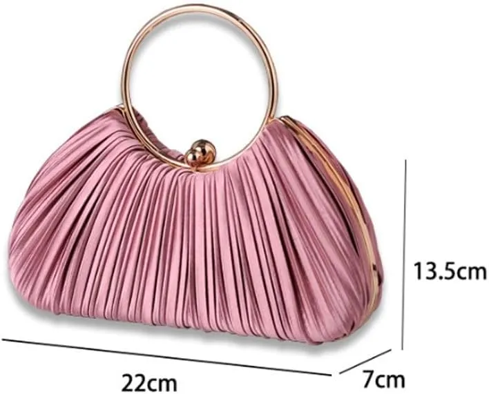 Fabric Art Pleated Evening Bag Women's Versatile Clutch Purses
