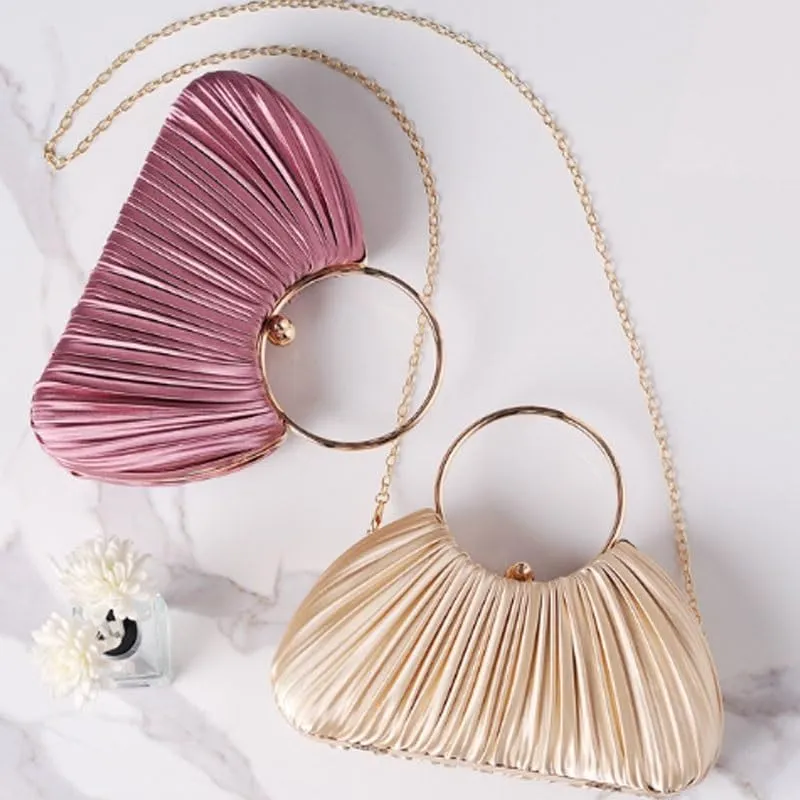 Fabric Art Pleated Evening Bag Women's Versatile Clutch Purses