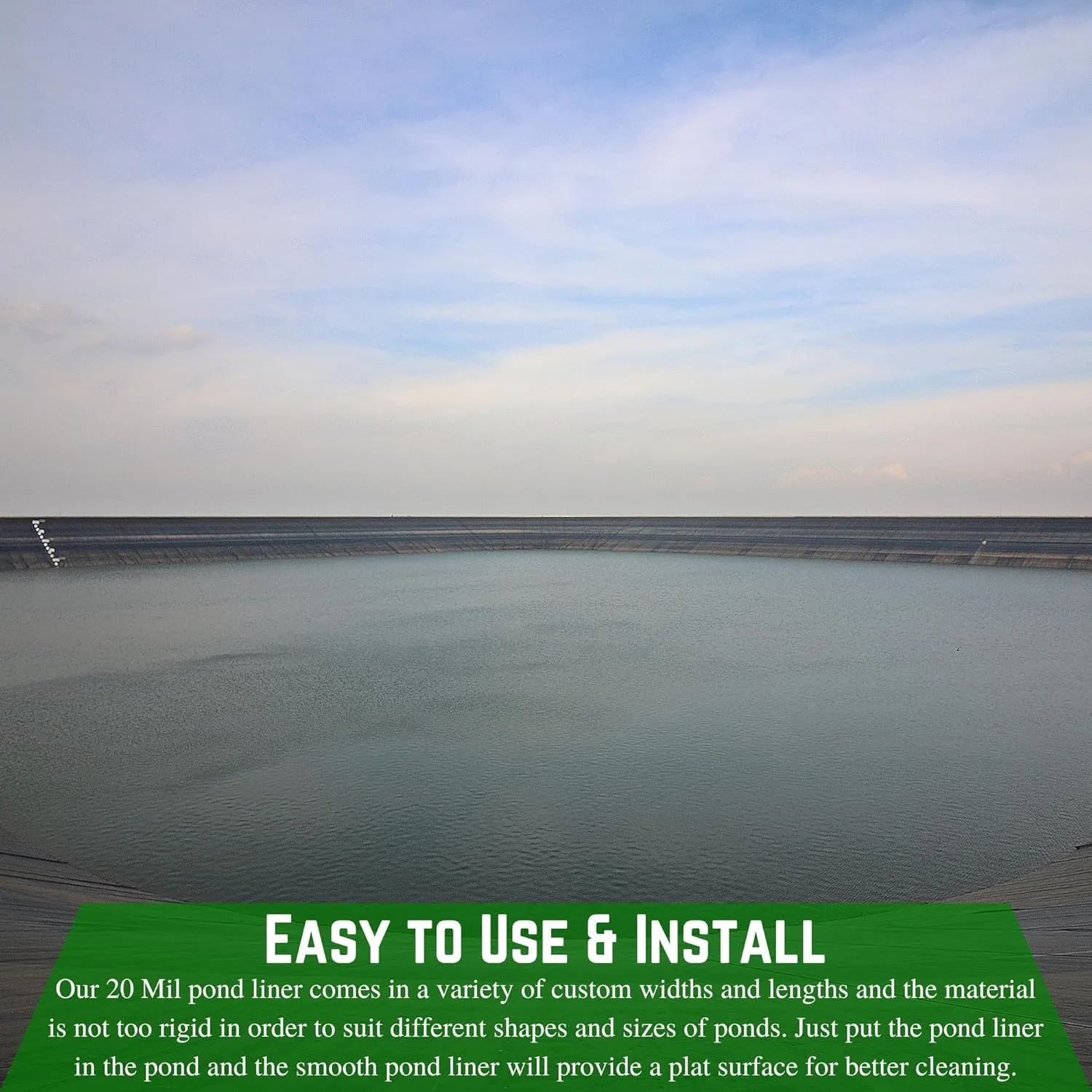 Farm Plastic Supply - 20 Mil Black/White Pond Liner - 20 Mil Fish Pond HDPE Liner, Pond Liners for Outdoor Ponds, Koi Ponds, Garden Fountain, Waterfall (6' x 25')