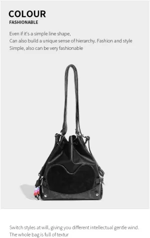 Fashion Backpack Trendy Shoulder Bag Y2k Purse Coquette Handbag Rucksack Crossbody Sling Purse Punk Aesthetic Daypack (Black)