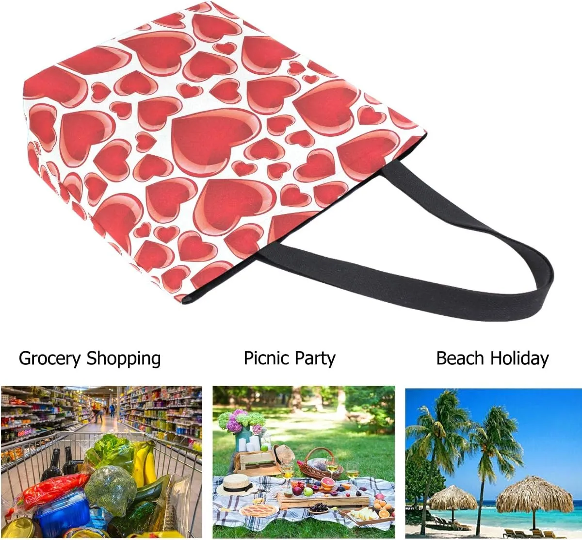Fashion Beautiful Printed Pattern Extra Large Shoulder Tote Bag for Beach Travel Weekender Gym Grocery Shopping