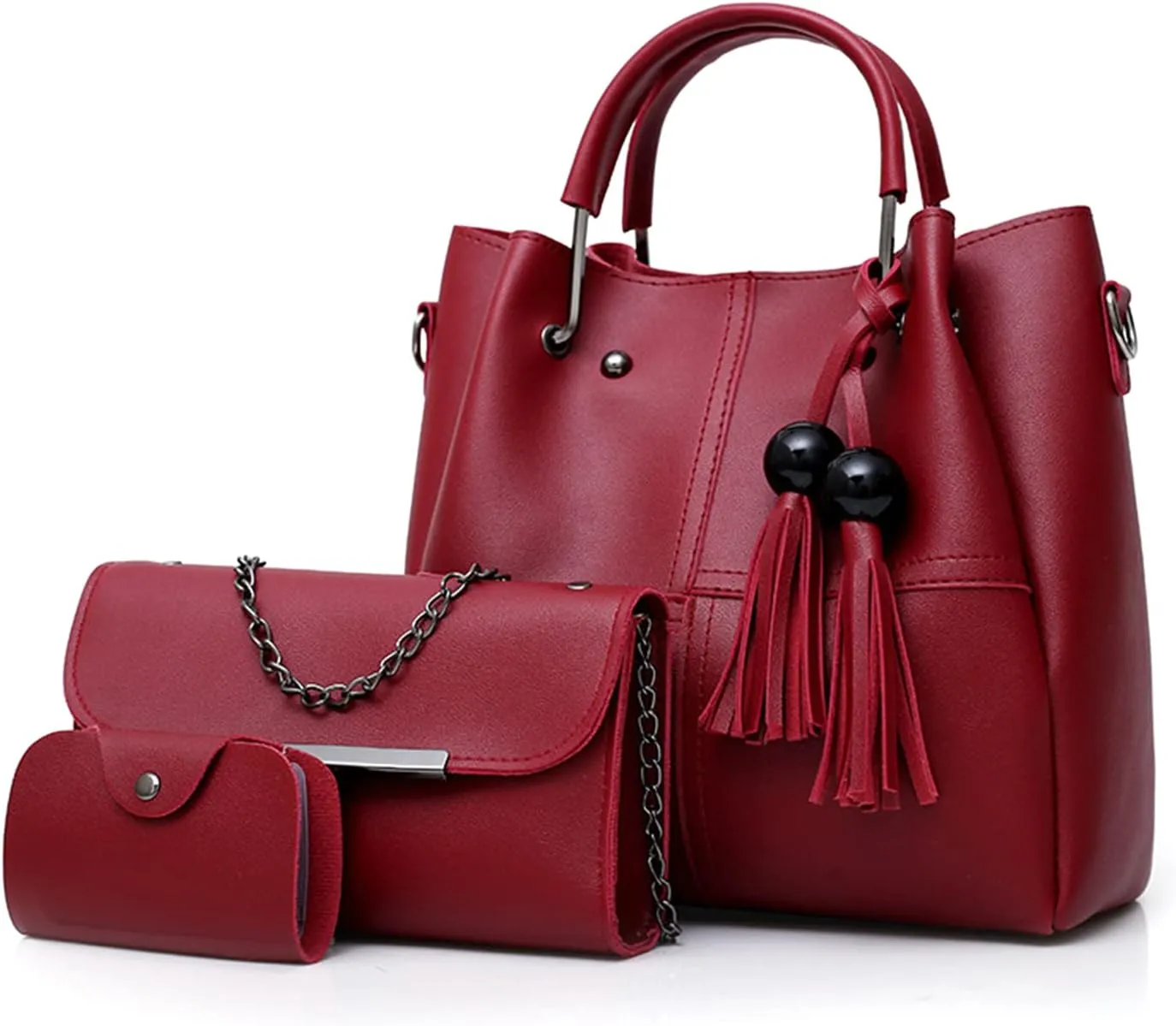Fashion Bucket Tote Bag 3 Pcs Set Women Handbag Shoulder Bag Waterproof