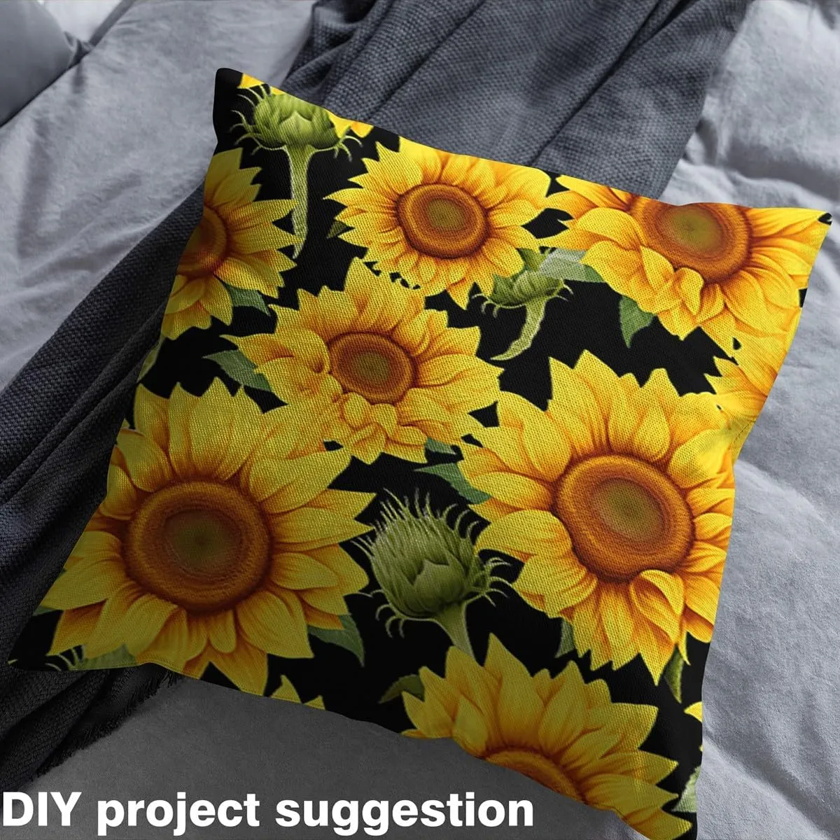 Feelyou Sunflower Fabric by The Yard Floral Print Decorative Waterproof Outdoor Fabric Yellow Flowers Pattern Upholstery Fabric for Chairs 5 Yards Bedroom Decor Botanical Blossom Outdoor Fabric