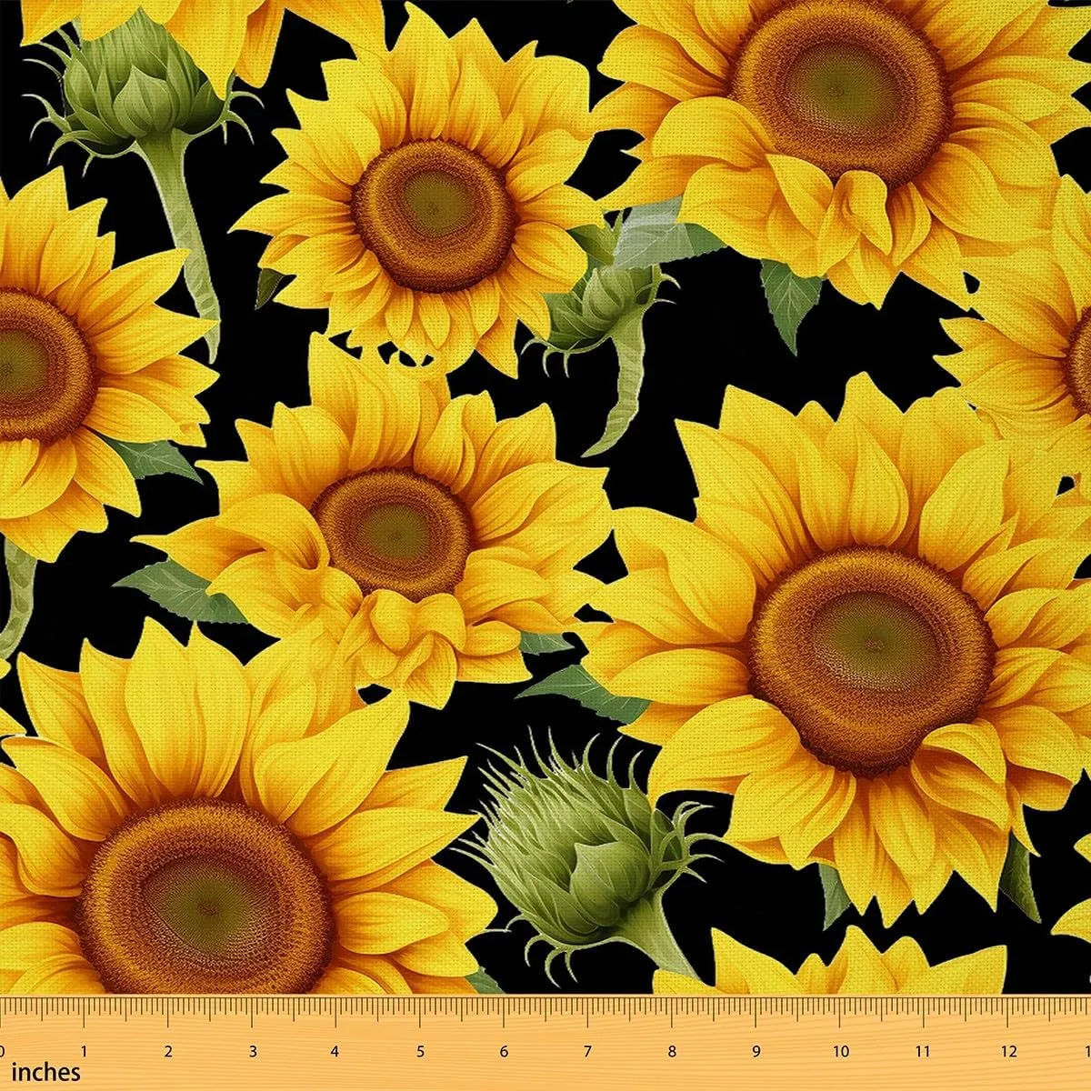 Feelyou Sunflower Fabric by The Yard Floral Print Decorative Waterproof Outdoor Fabric Yellow Flowers Pattern Upholstery Fabric for Chairs 5 Yards Bedroom Decor Botanical Blossom Outdoor Fabric