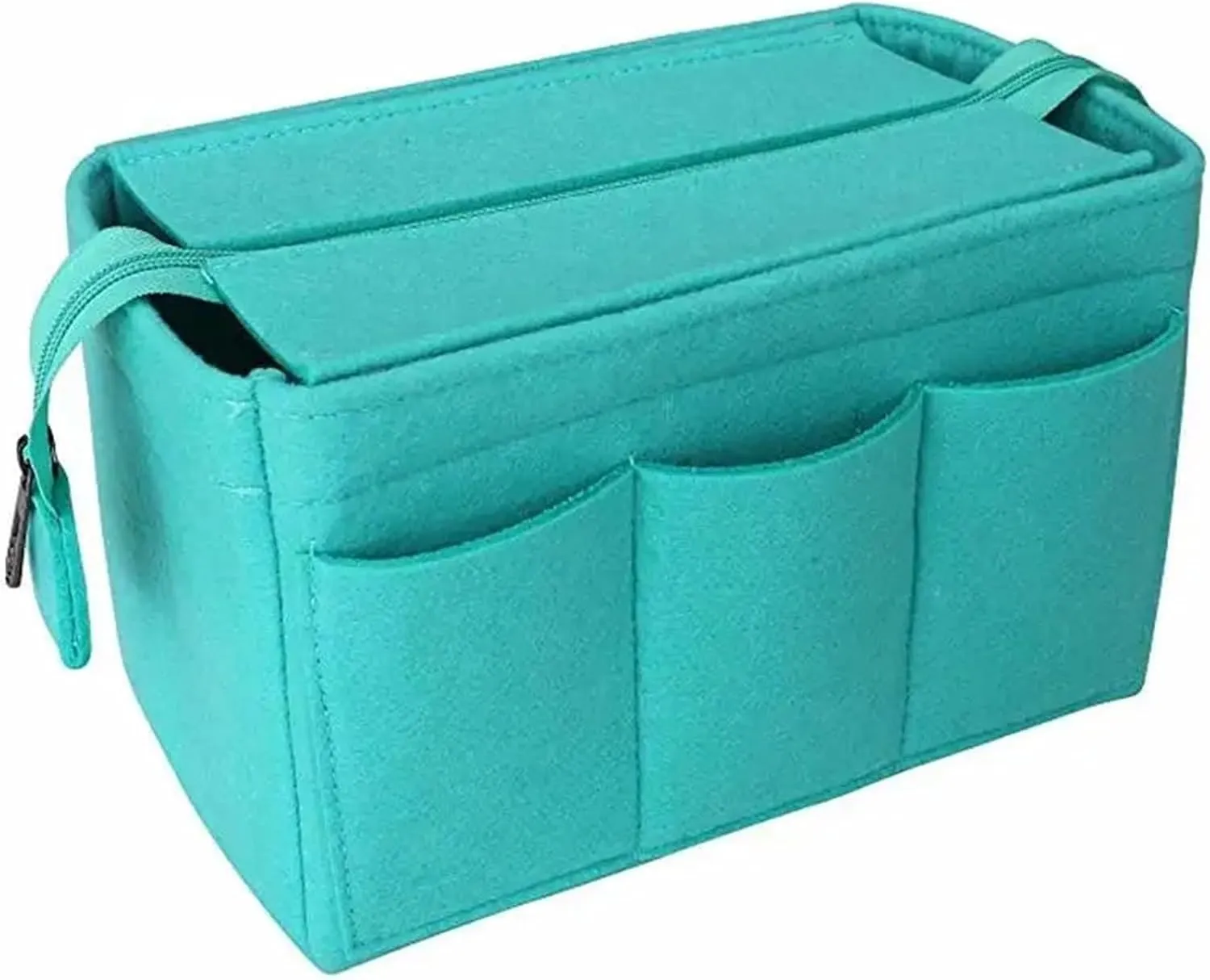 Felt Insert Bag Cosmetic Organizer Felt Insert Bag For Handbag Travel Inner Purse Portable Make Up Bags(Light green,25x16x14.5cm)