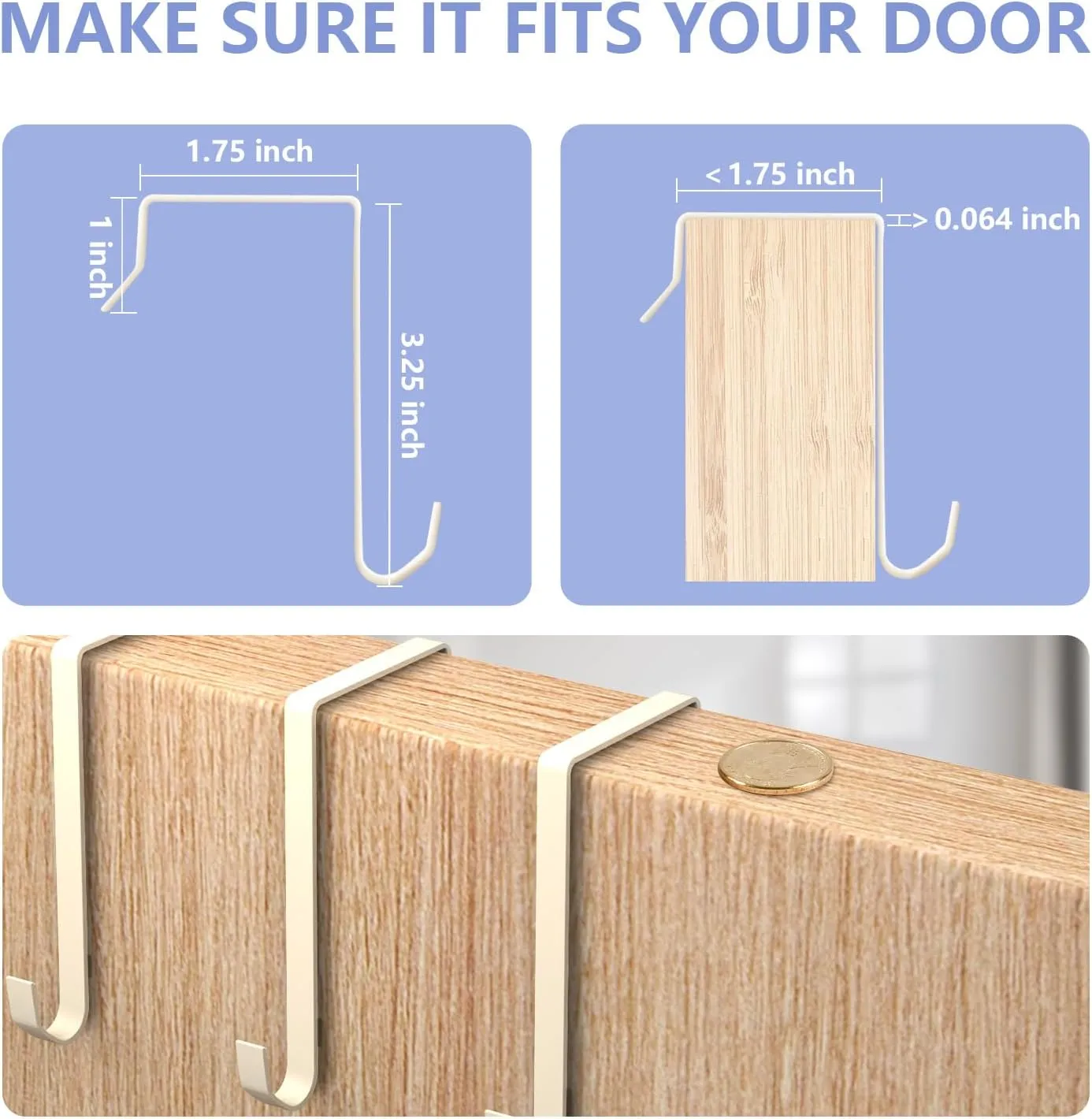 FENTEC 1 Pack Over the Door Shoe Organizers, Hanging Shoe Organizer with Large Deep Pocket Shoe Holder for Closet Shoe Rack for Wall, Over Door Shoe Storage Hold up to 18 Pairs Shoe, Beige