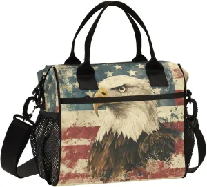 Flag Hawk Beige Lunch Bag for Women Insulated Leakproof Cooler Bag with Adjustable Shoulder Strap for Work Men M