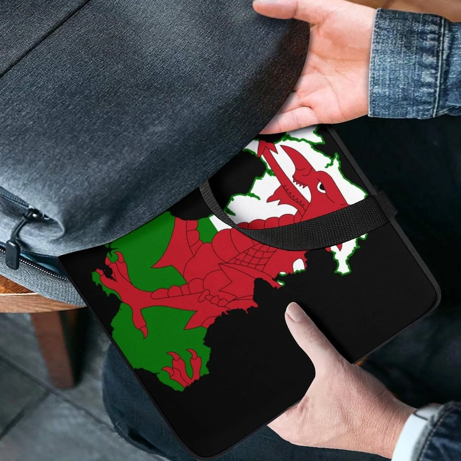 Flag Map of Wales Laptop Bag Lightweight Computer Bag Laptop Carrying Case Handbag for Work Business