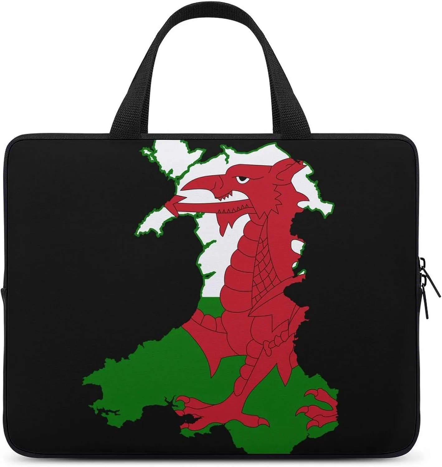 Flag Map of Wales Laptop Bag Lightweight Computer Bag Laptop Carrying Case Handbag for Work Business