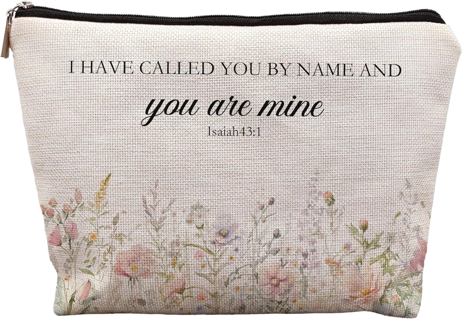 Floral Christian Makeup Cosmetic Bag - Christian Gifts for Women, Bible Scripture Gifts Cosmetic Bag for Women, Inspirational Small Makeup Bag for Purse, I Have Called You by Name You are Mine