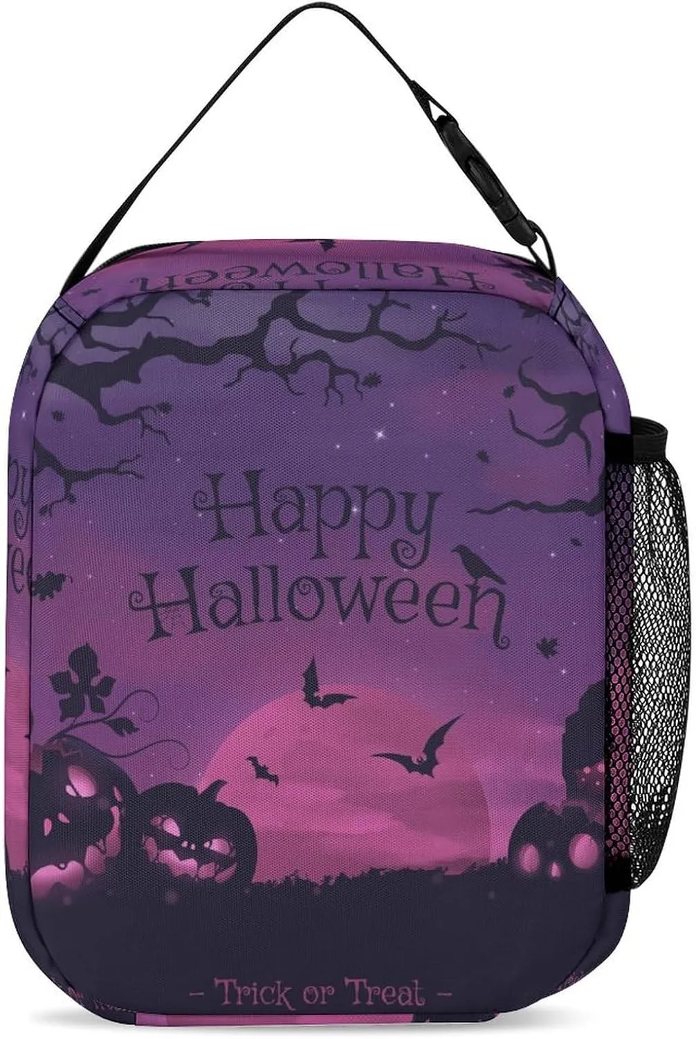 Fog-clouds-pumpkins-print1 Portable Insulated Lunch Bag for Men & Women, Cooler Thermal Lunch Box Perfect for Travel Picnic Office
