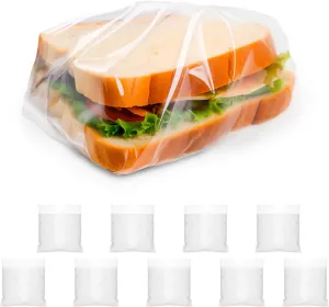Fold Top Plastic Sandwich Bags 6.75 x 6.75 Inches. Pack of 2000 Clear Plastic Sandwich Baggies with Flip-Top Closure. 0.36 Mil Thick Polyethylene Waterproof Sandwich Bags Fold Over