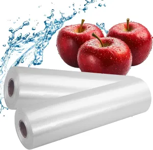 Food Storage Bags, 12" X 16" Plastic Produce Bag, Clear Plastic Bag for Food, Fruit, Vegetable, Refrigerator Storage, Kitchen,350 Bags/Roll (2 Rolls)