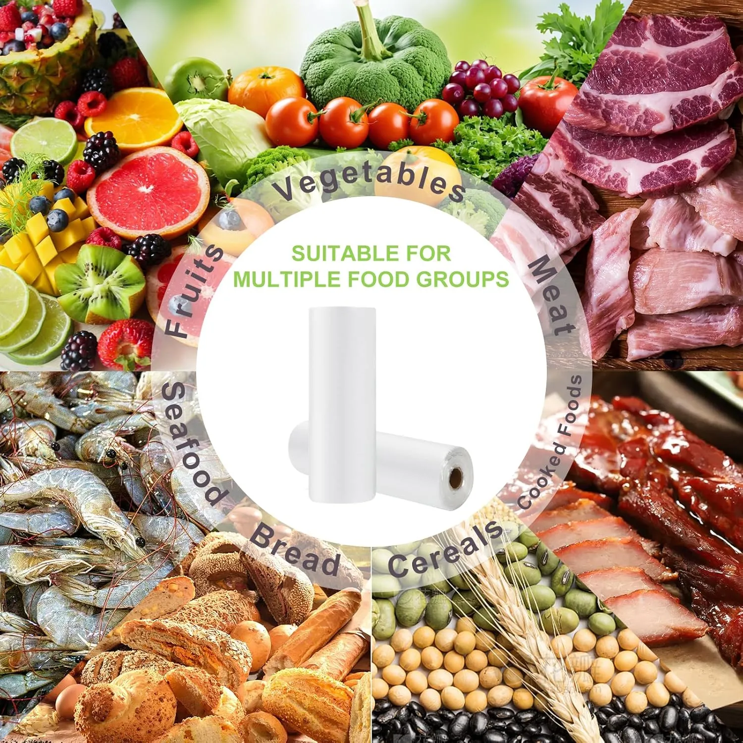 Food Storage Bags, 12" X 16" Plastic Produce Bag, Clear Plastic Bag for Food, Fruit, Vegetable, Refrigerator Storage, Kitchen,350 Bags/Roll (2 Rolls)