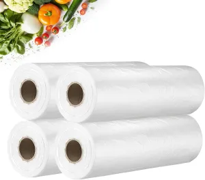 Food Storage Bags,14" X 20" Plastic Produce Bag on a Roll, Fruits, Vegetable, Food Storage, Bread and Grocery Clear Bags, 350 Bags Per Roll (4 Roll=1400 bas)