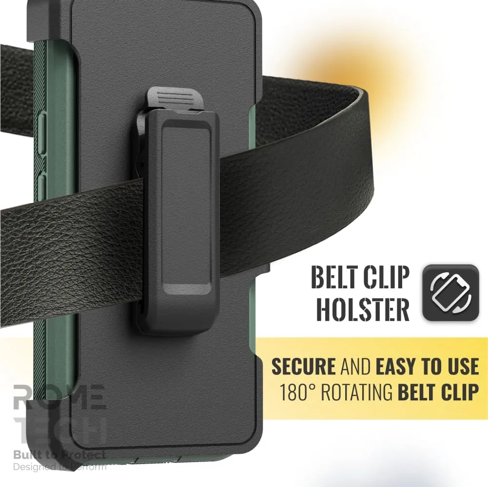 for Google Pixel 9a Case with Belt Clip Holster & Kickstand, Screenless Protective Dual-Layer Shockproof Phone Case for Google Pixel 9a - Army Green&Black