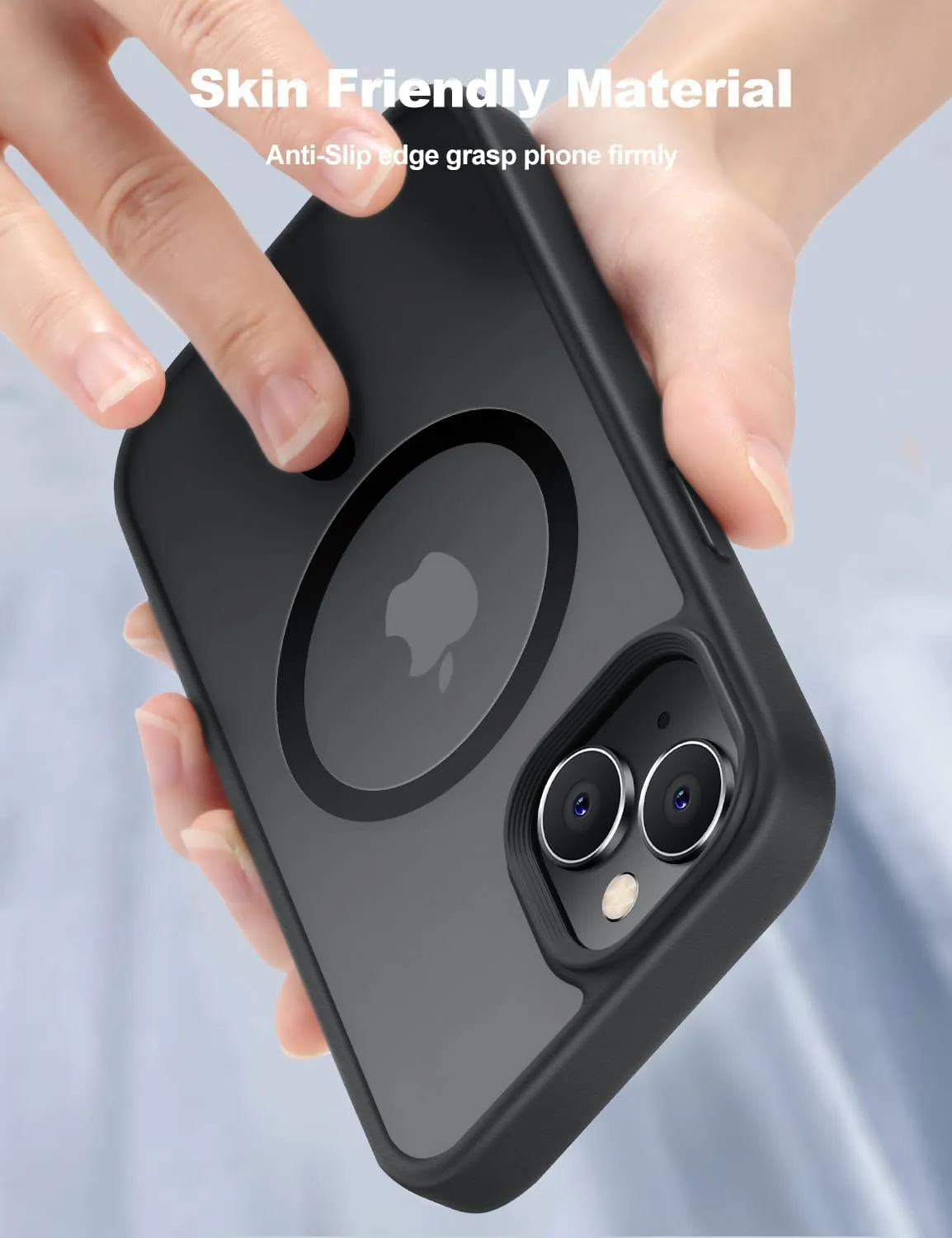 for iPhone 15 Plus&iPhone 14 Plus Phone Case Fits MagSafe 10FT Drop Resistant Matte Skin Feeling Back Cover for iPhone 15 Plus&iPhone 14 Plus Case，Black