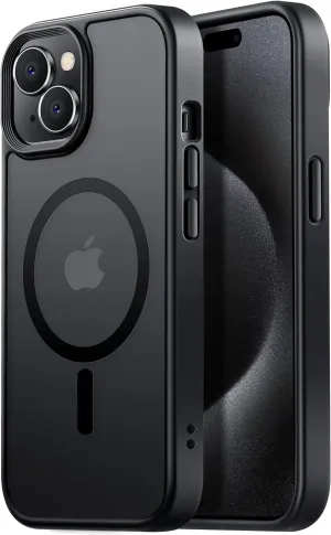 for iPhone 15 Plus&iPhone 14 Plus Phone Case Fits MagSafe 10FT Drop Resistant Matte Skin Feeling Back Cover for iPhone 15 Plus&iPhone 14 Plus Case，Black