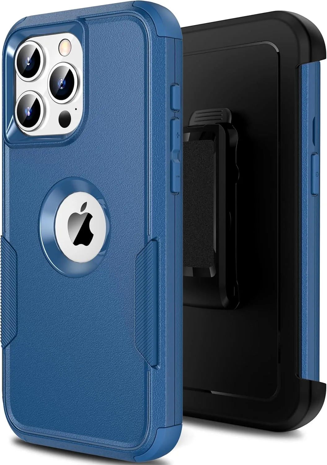 for iPhone 15 Pro Max Case : Heavy Duty Military Grade Drop Protective Case with Belt Clip [2X Screen Protectors   Camera Lens Protector] for iPhone 15 Pro Max 6.7", Blue-A
