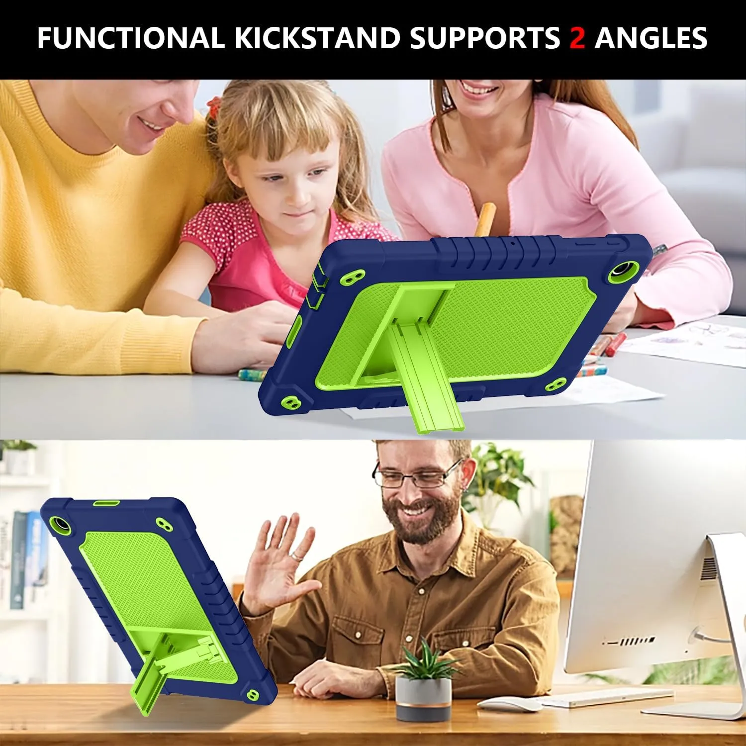 for Walmart Onn 10.4 Tablet Pro 2023 (Model:100110603) Case,Shockproof Kids Friendly Rugged Hybrid Case(with Kickstand) for Walmart Onn 10.4" Tablet Pro 2023(Model:100110603) (Navy/Green)