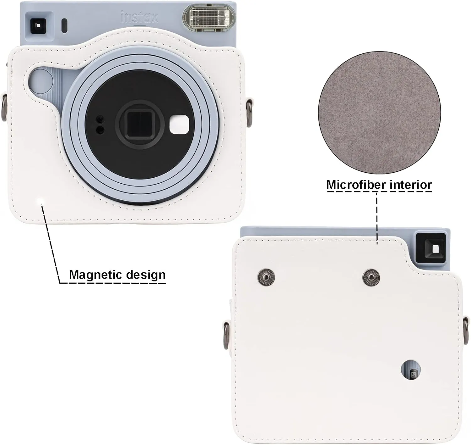 Frankmate Protective Case Compatible with Fujifilm Instax Square SQ1 Instant Film Camera, PU Leather Compact Case Bag with Adjustable Shoulder Strap